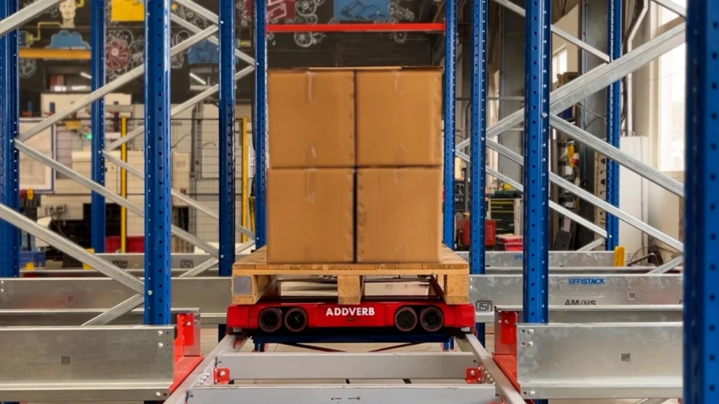 Pallet shuttle carrying Pallet loads in Modern Warehouses