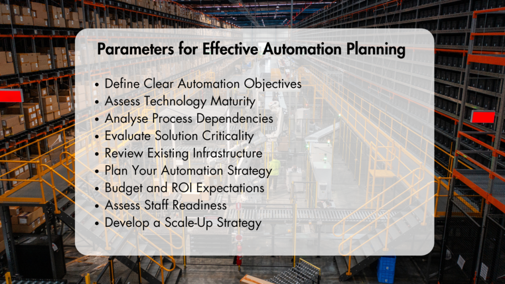 Parameters for Effective Automation Planning