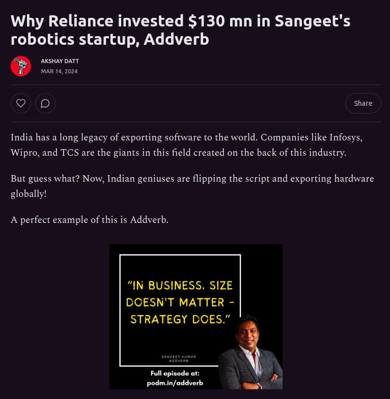 why reliance invested 2000cr in Addverb