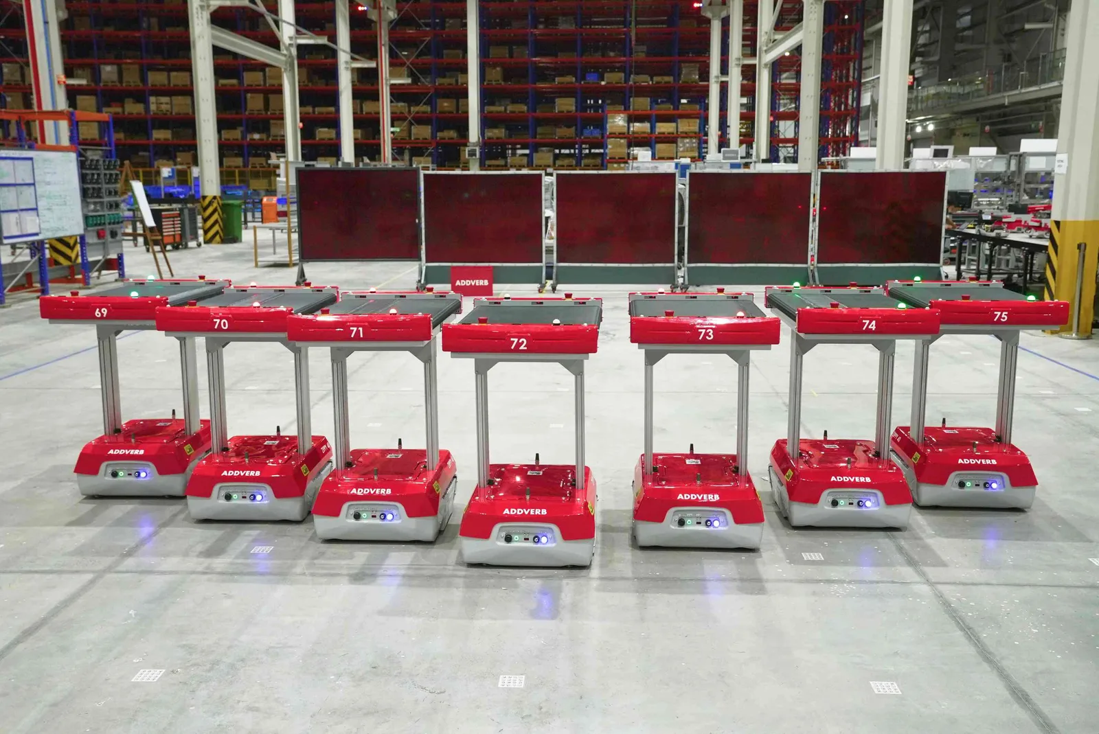 Row of Addverb Zippy robots